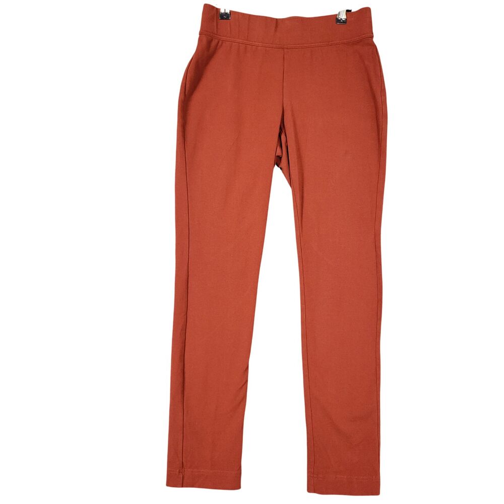 LANDS END Orange Starfish Slim Leg Mid Rise Pull On Pants Comfort SIZE S/T 6-8